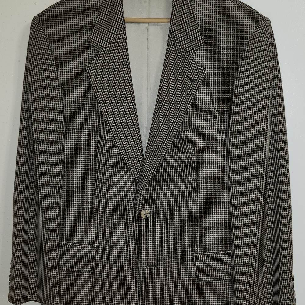 Hugo Boss Black and White Patterned Blazer